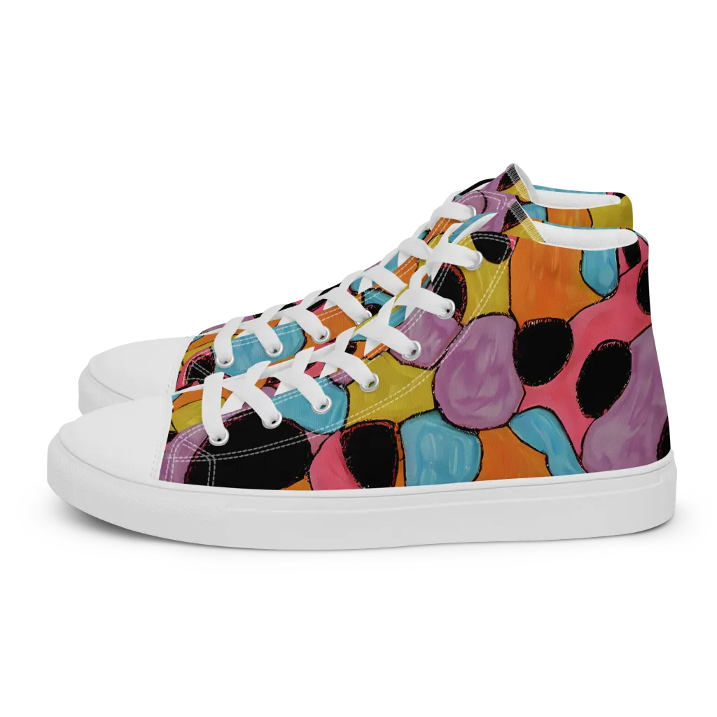 Pop Prism on Women's High Top Canvas Shoes — Left