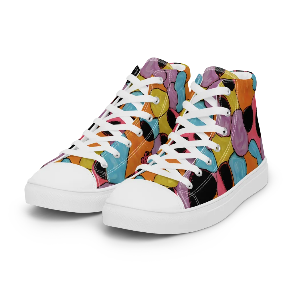 Pop Prism on Women's High Top Canvas Shoes — Left Front