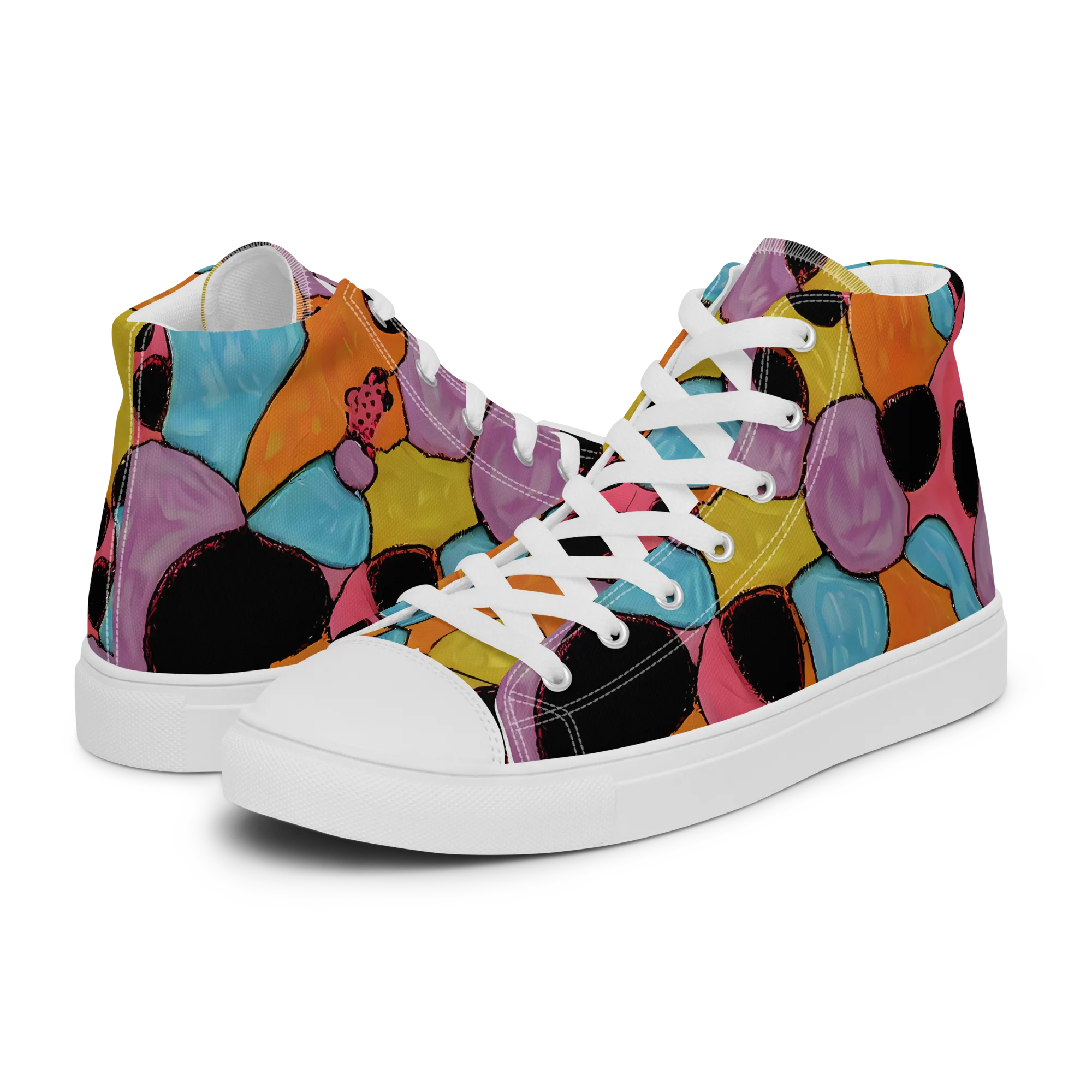 Pop Prism on Women's High Top Canvas Shoes — Left