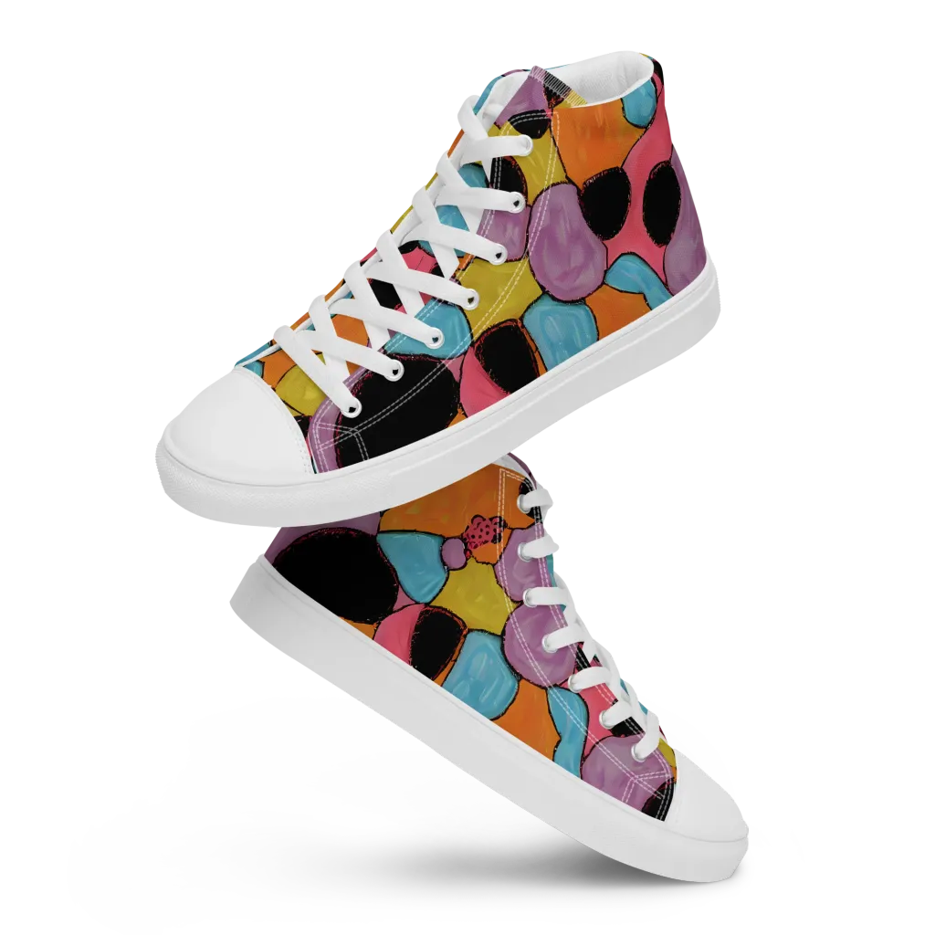 Pop Prism on Women's High Top Canvas Shoes — Front