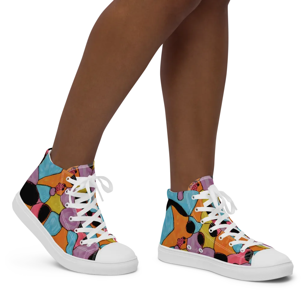 Pop Prism on Women's High Top Canvas Shoes — Right
