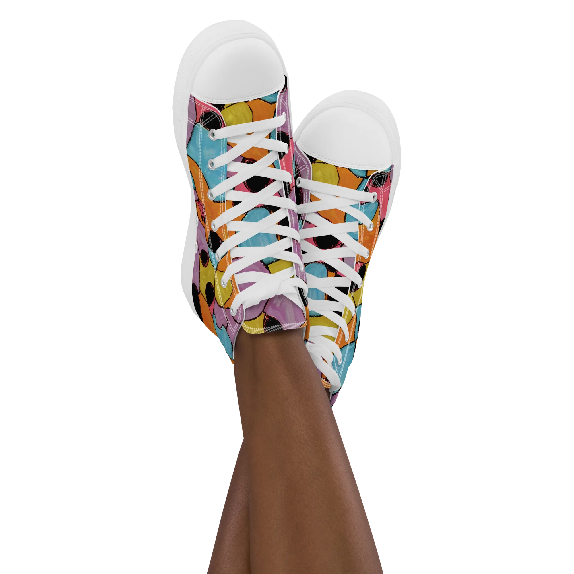 Pop Prism on Women's High Top Canvas Shoes — Front