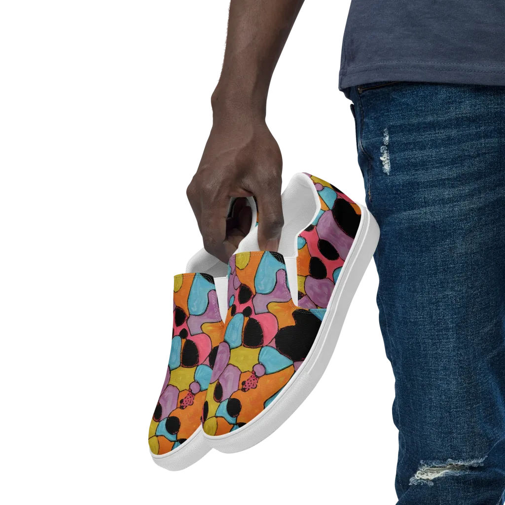 Pop Prism on Men's Slip-On Canvas Shoes — Left Front