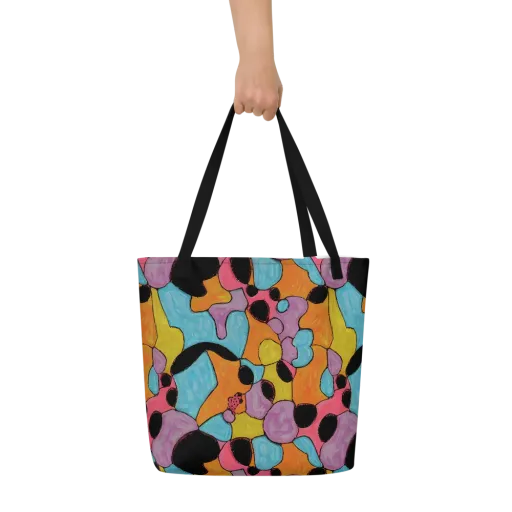 Pop Prism on a Large Tote Bag W/ Pocket