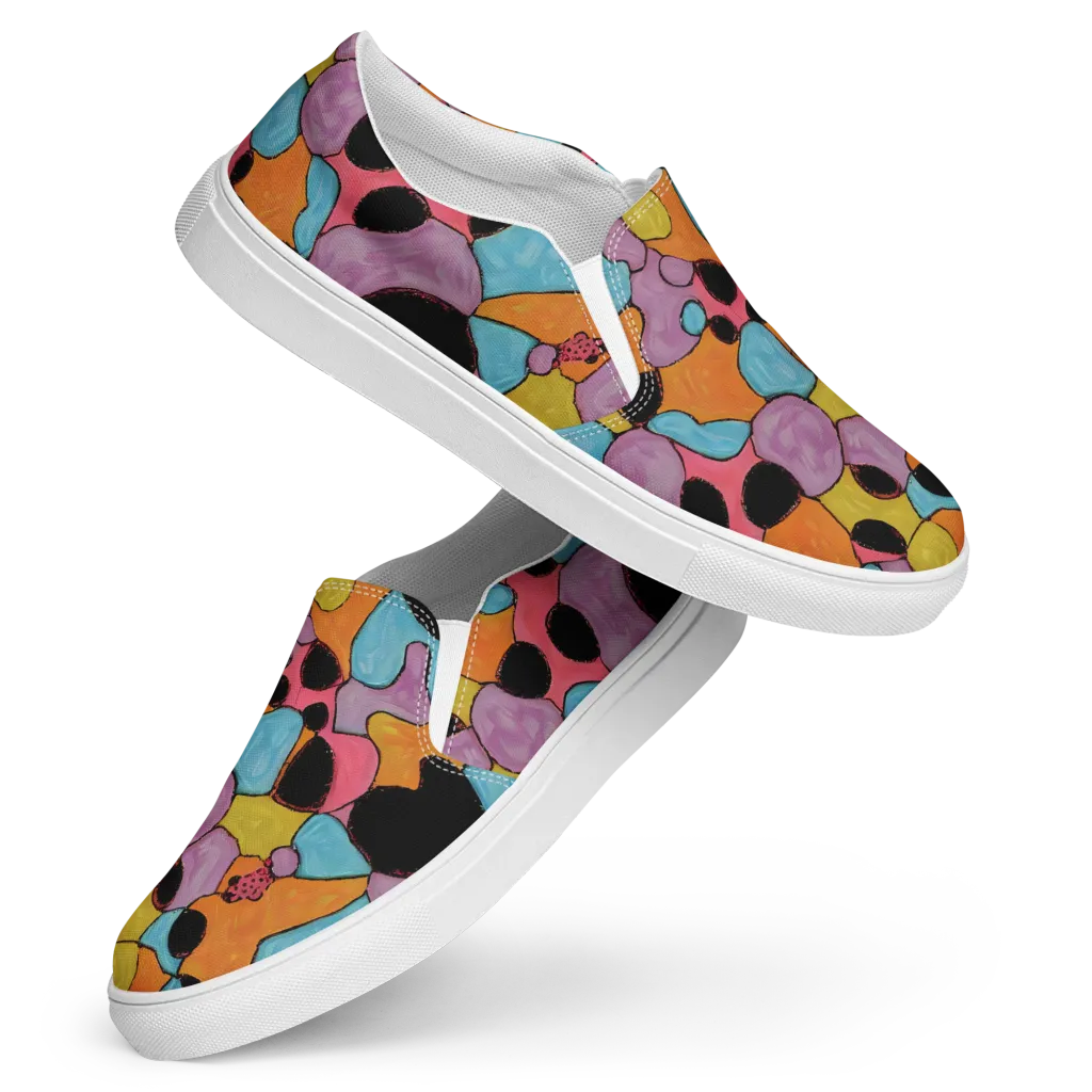 Pop Prism on Women's Slip-On Canvas Shoes — Front