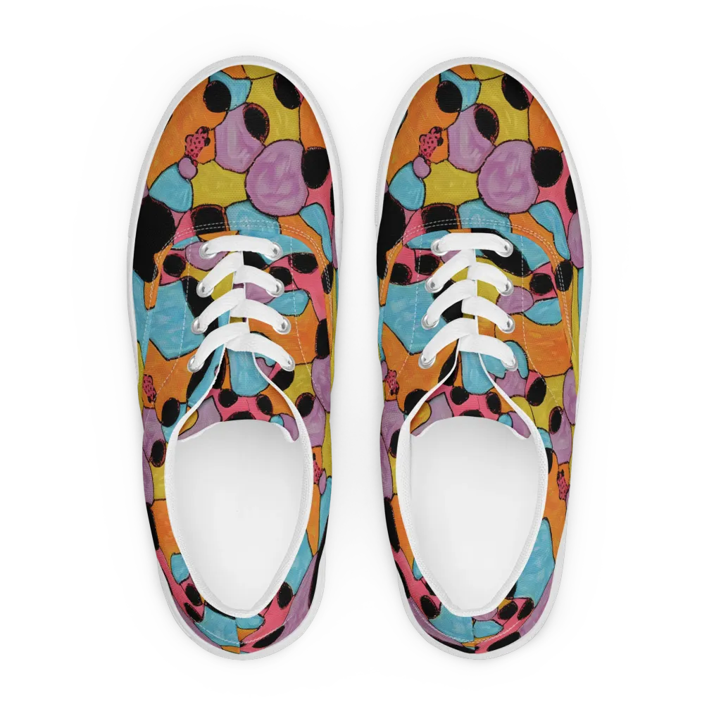Pop Prism on Men's Lace-Up Canvas Shoes — Front