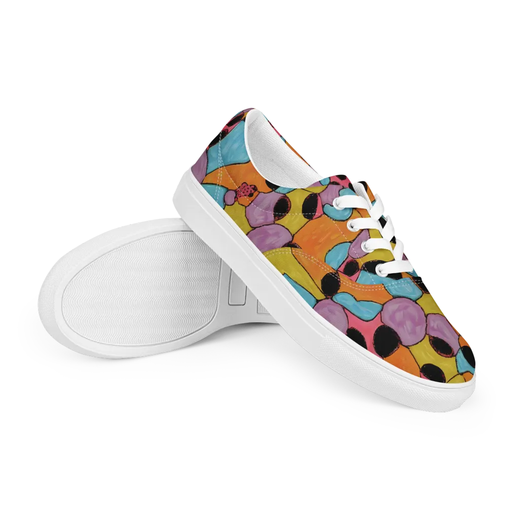 Pop Prism on Men's Lace-Up Canvas Shoes — Right Front