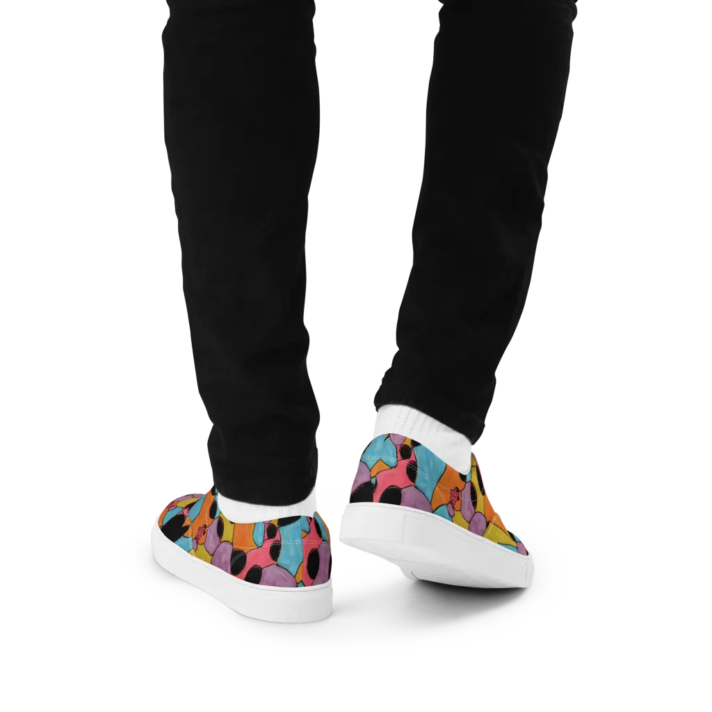 Pop Prism on Men's Lace-Up Canvas Shoes — Back
