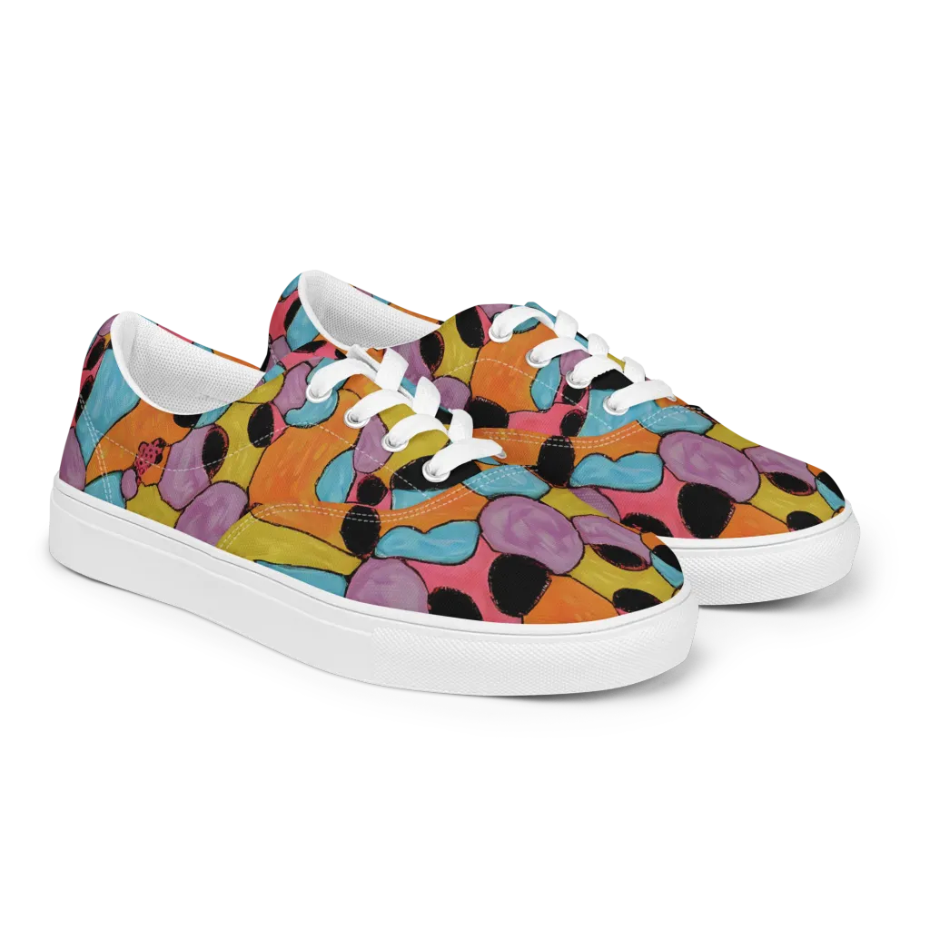 Pop Prism on Men's Lace-Up Canvas Shoes — Right Front