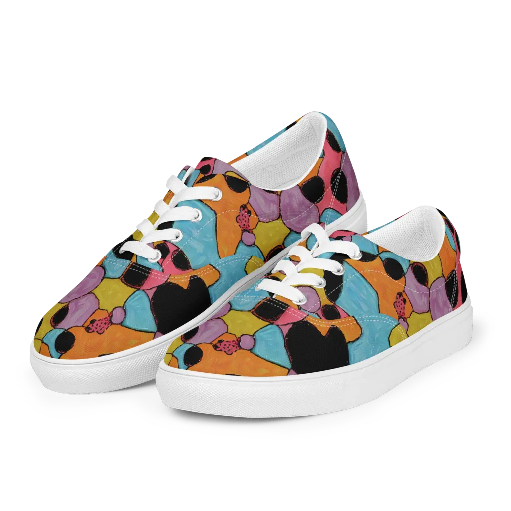 Pop Prism on Men's Lace-Up Canvas Shoes — Left Front