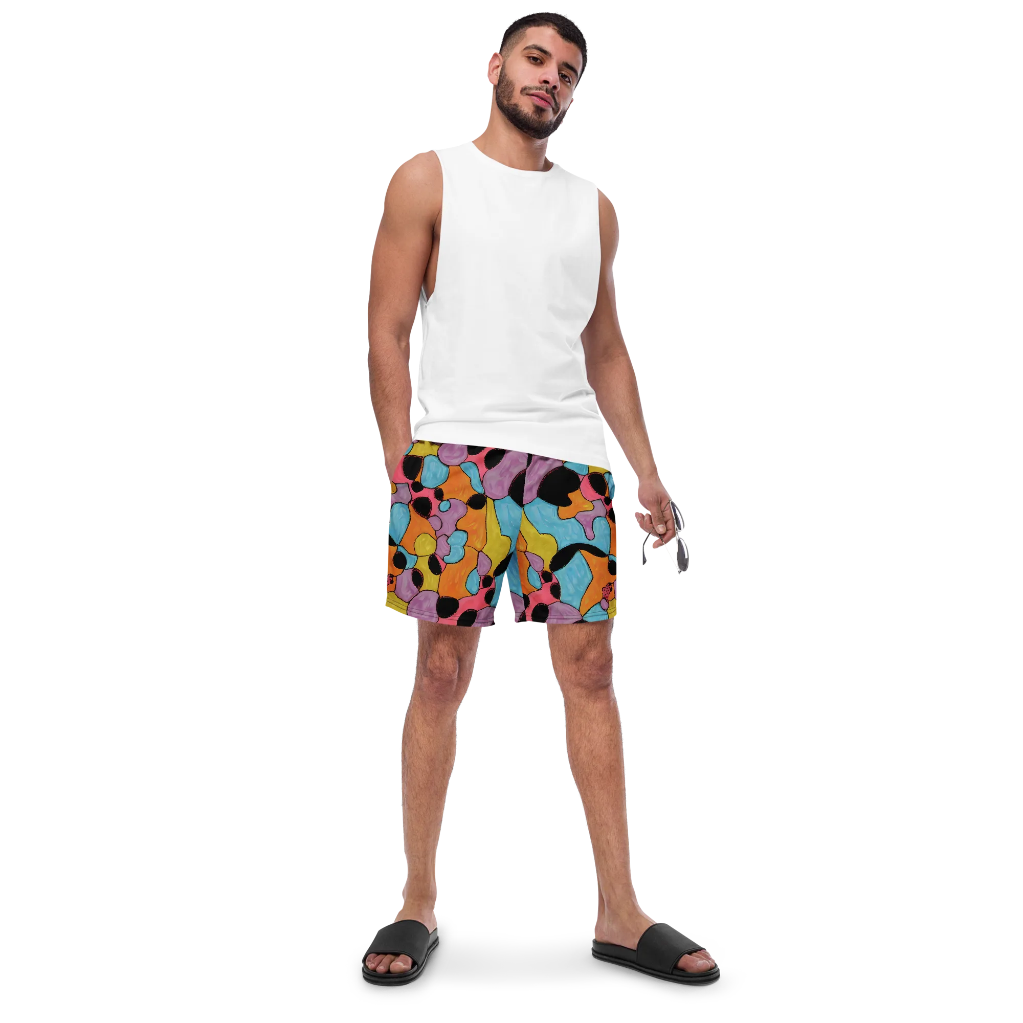 Pop Prism on Swim Trunks — Front