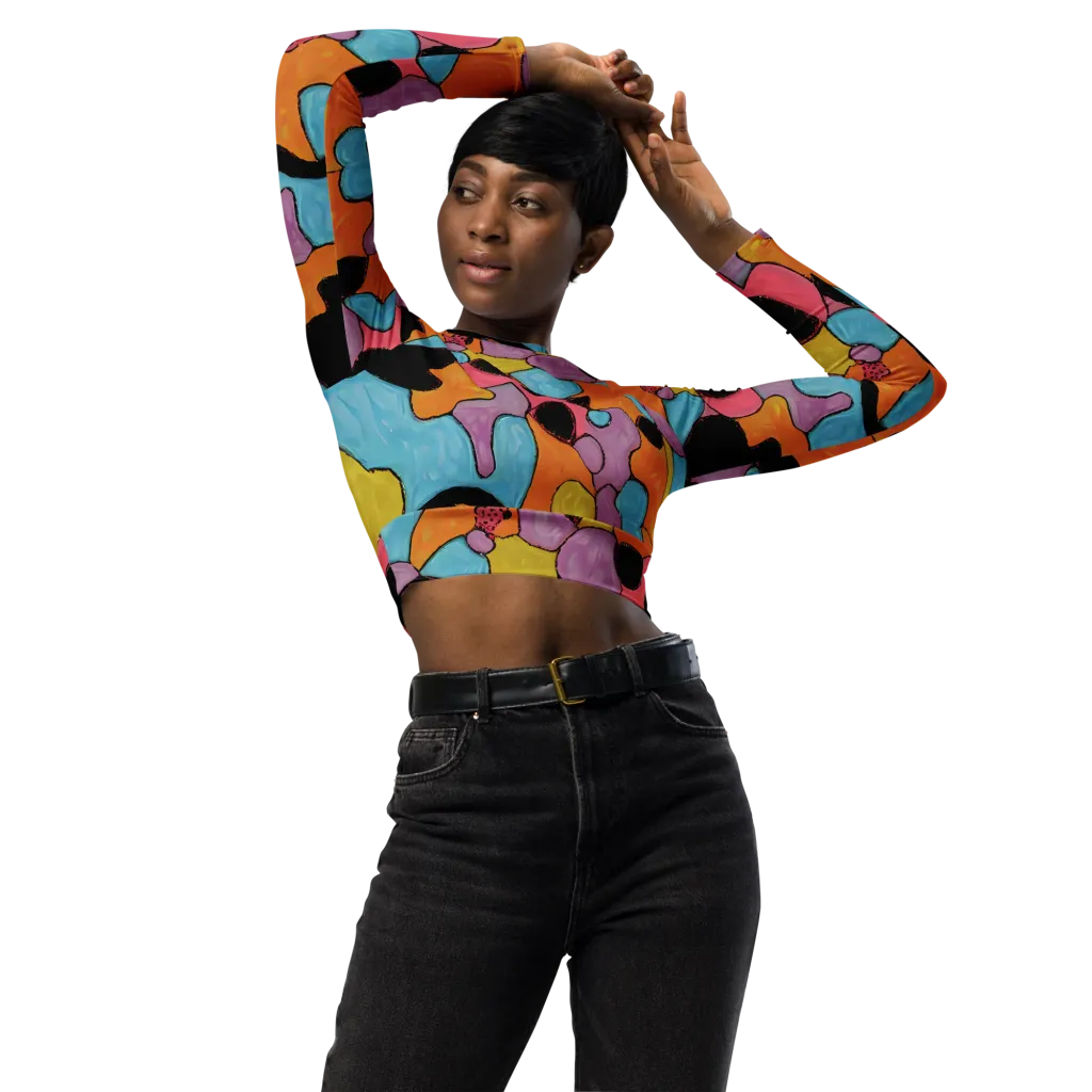 Pop Prism on Long Sleeve Crop Top — Front