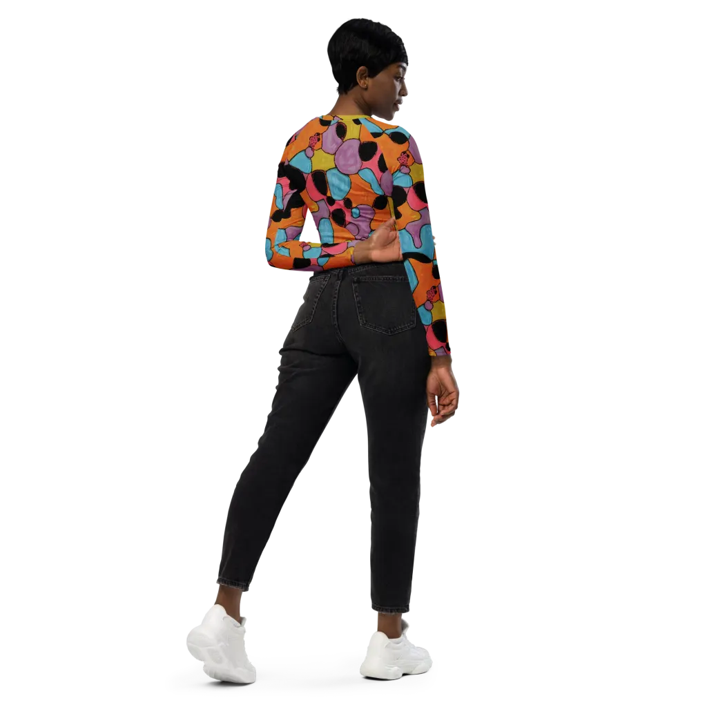 Pop Prism on Long Sleeve Crop Top — Right Back