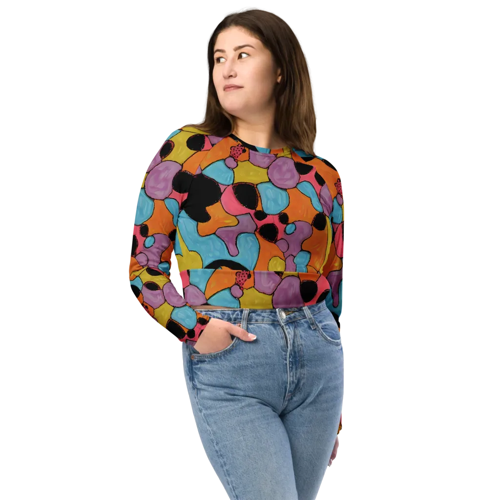 Pop Prism on Long Sleeve Crop Top — Front