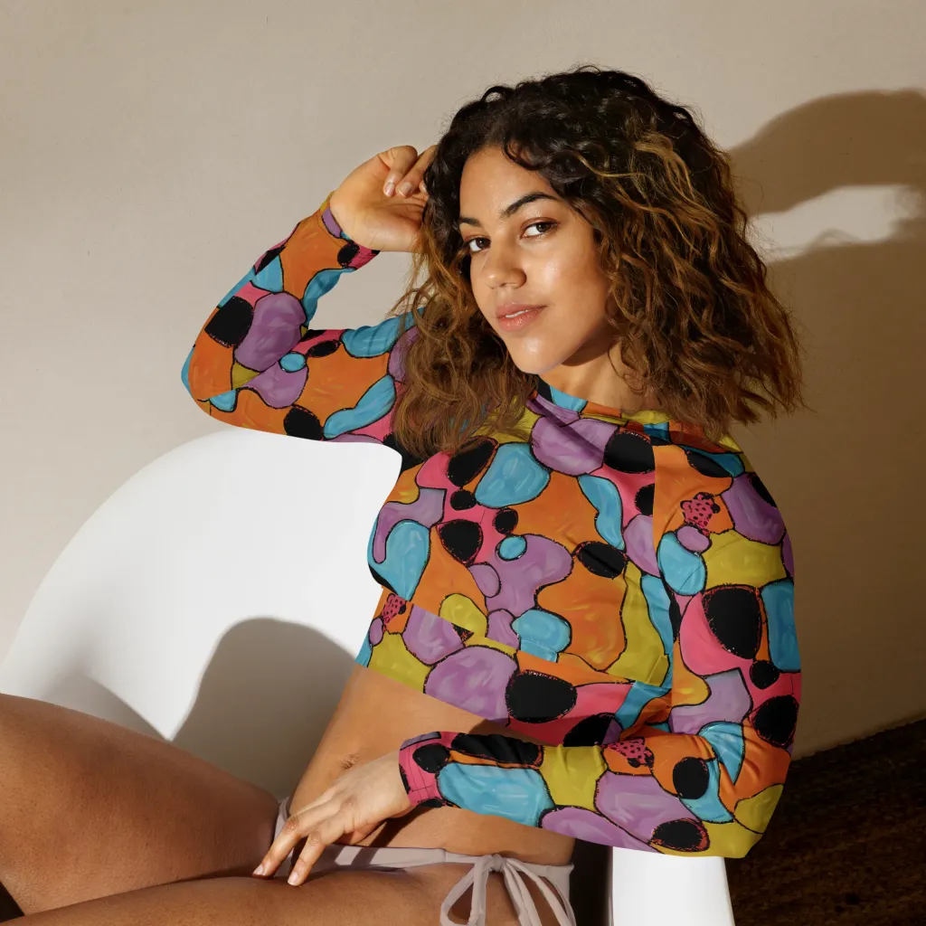 Pop Prism on Long Sleeve Crop Top — Left Front