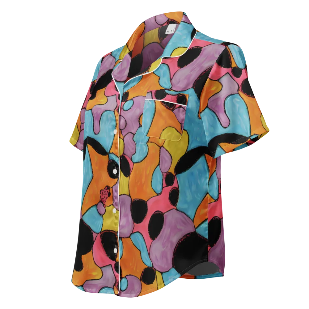 Pop Prism on Women's Short Sleeve Pajama Top — Left Front