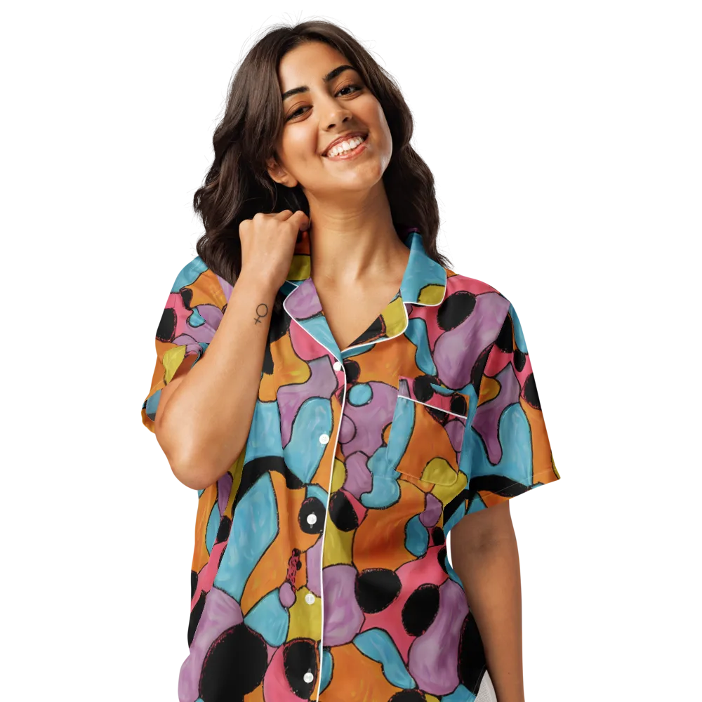 Pop Prism on Women's Short Sleeve Pajama Top — Front