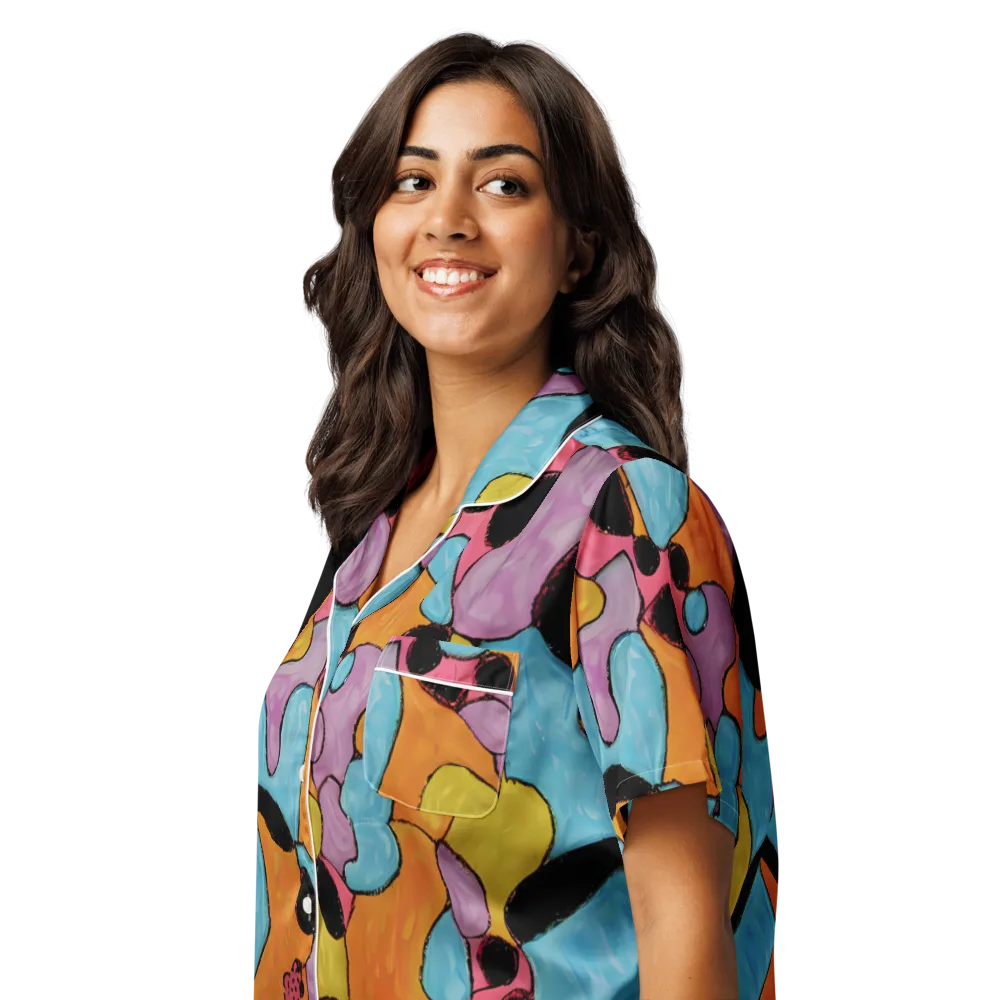 Pop Prism on Women's Short Sleeve Pajama Top — Left Front