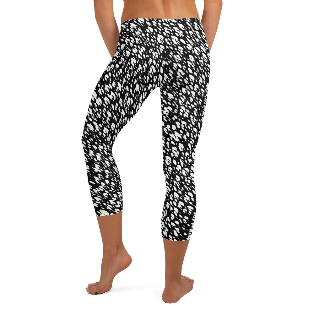 Noir Static on Capri Leggings — Back