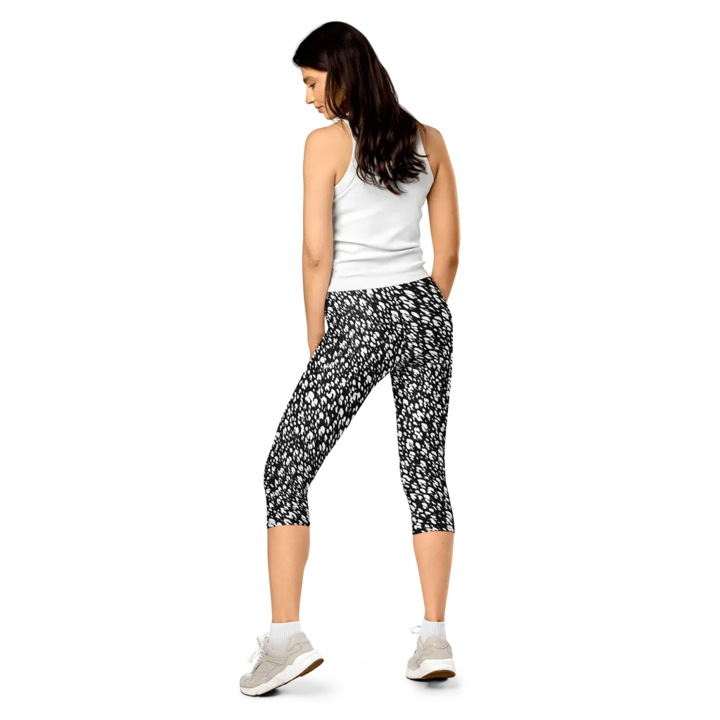 Noir Static on Capri Leggings — Back