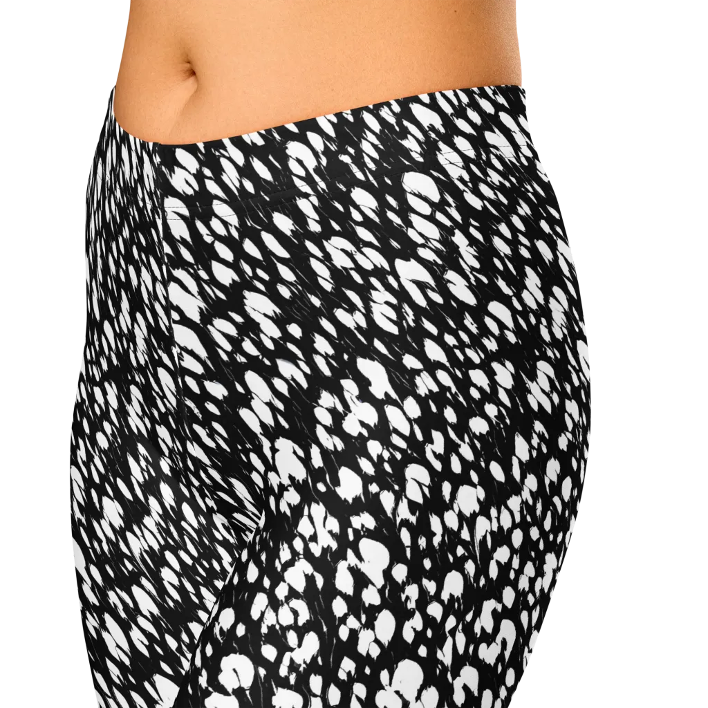 Noir Static on Capri Leggings — Zoomed-in