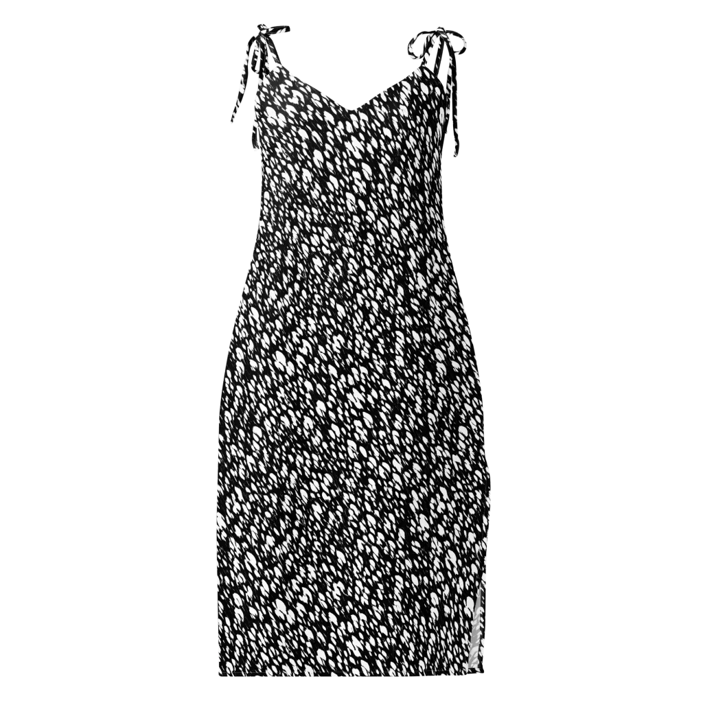 Noir Static on Slip Dress — Front