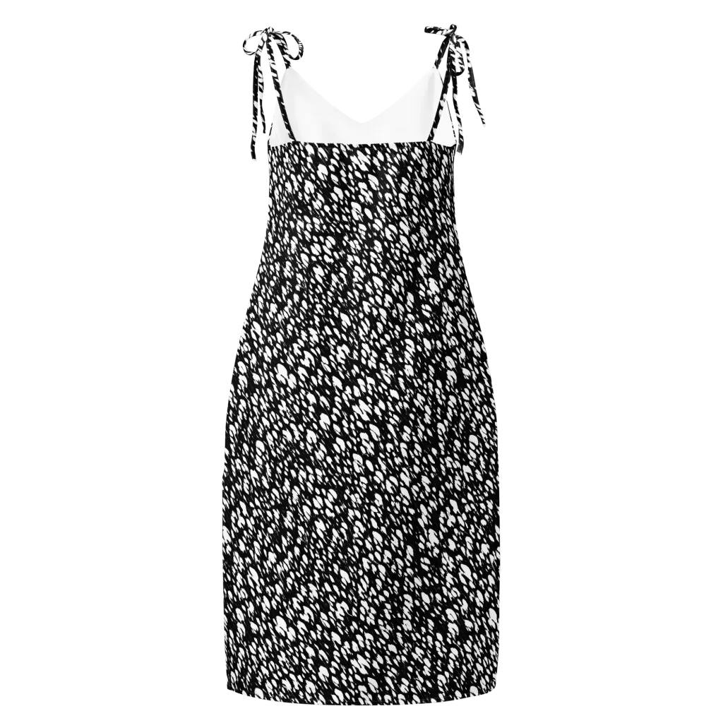 Noir Static on Slip Dress — Back