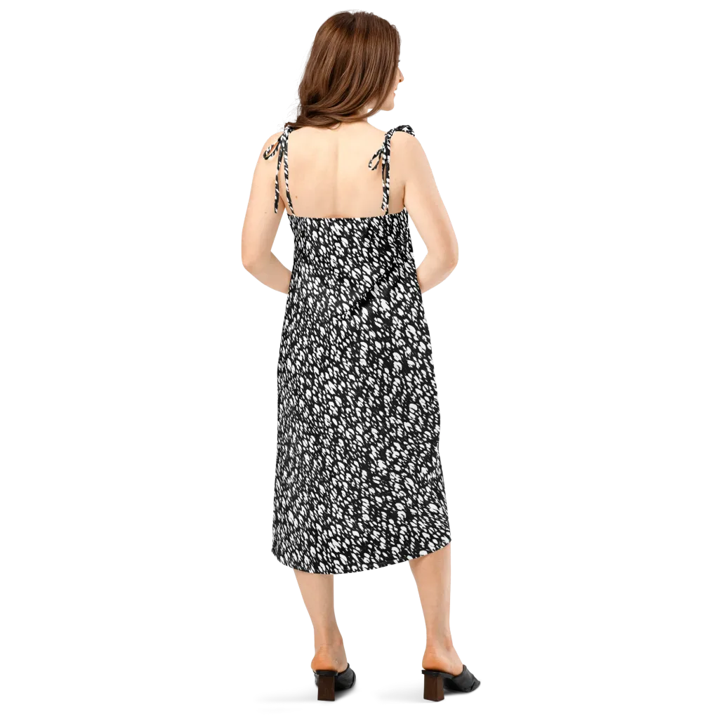 Noir Static on Slip Dress — Back