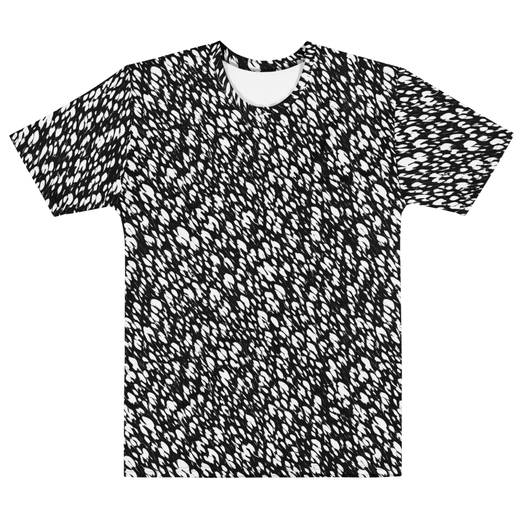 Noir Static on Men's Cotton Crew Neck T-Shirt — Front