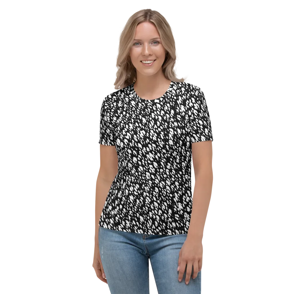 Noir Static on Women's Crew Neck T-Shirt — Front
