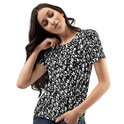 Noir Static on a Women's Crew Neck T-Shirt