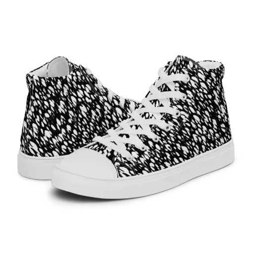 Noir Static on a Women's High Top Canvas Shoes