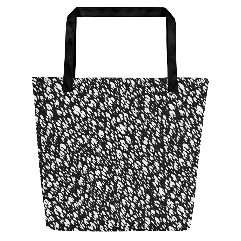 Noir Static on Large Tote Bag W/ Pocket — Front