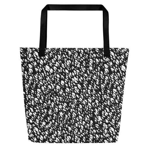 Noir Static on a Large Tote Bag W/ Pocket