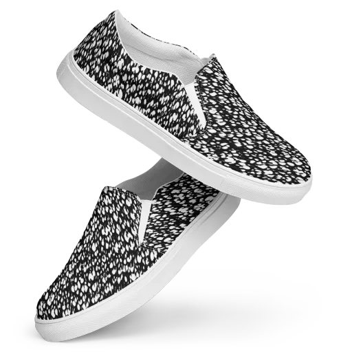Noir Static on a Women's Slip-On Canvas Shoes