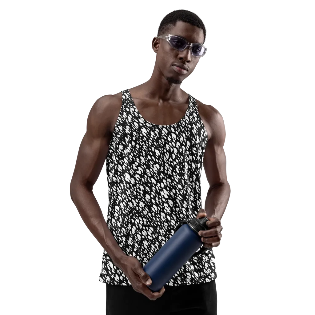 Noir Static on Men's Tank Top — Front