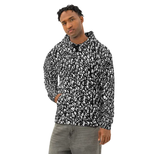 Noir Static on a Cotton Hoodie