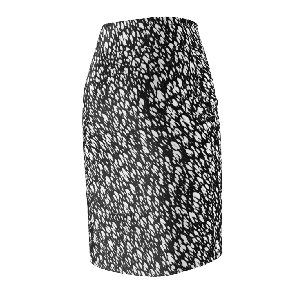 Noir Static on Pencil Skirt — Back Side