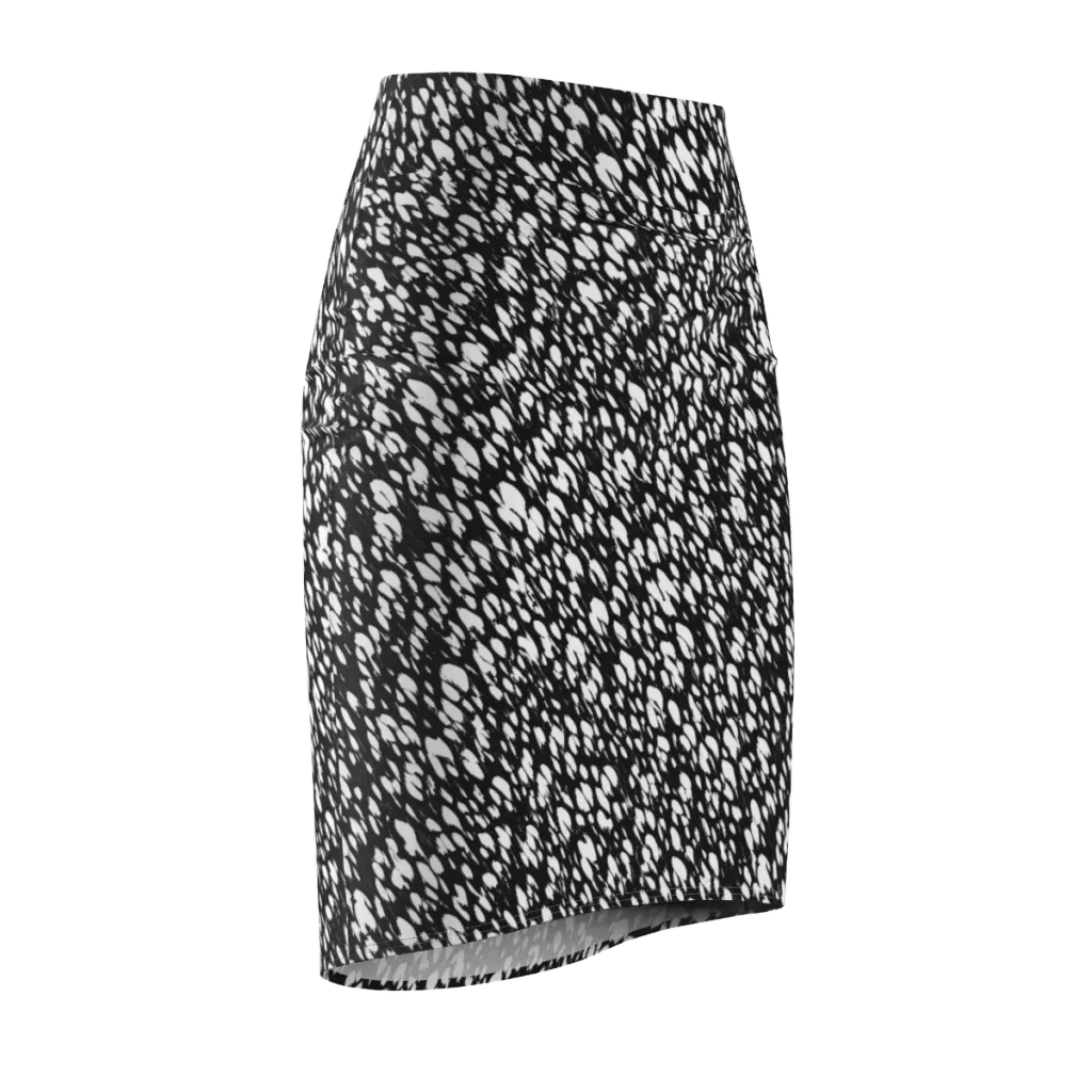 Noir Static on Pencil Skirt — Front Side