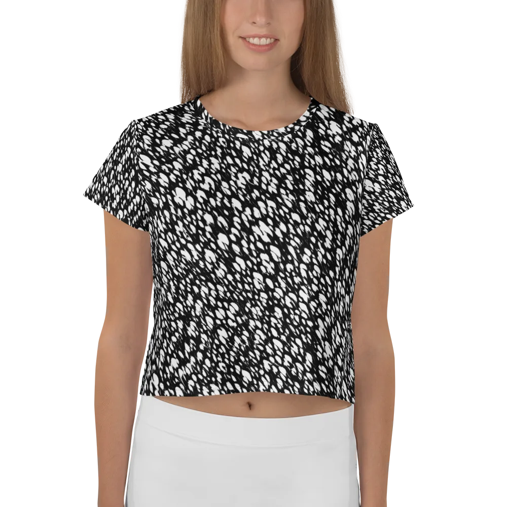 Noir Static on Crop Tee — Front