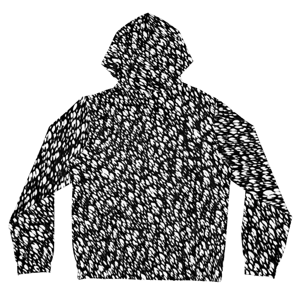 Noir Static on Women's Full-Zip Hoodie — Back