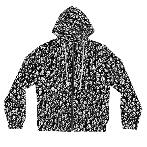 Noir Static on a Women's Full-Zip Hoodie