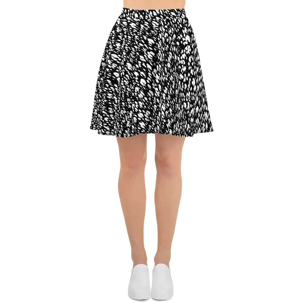 Noir Static on Skater Skirt — Front