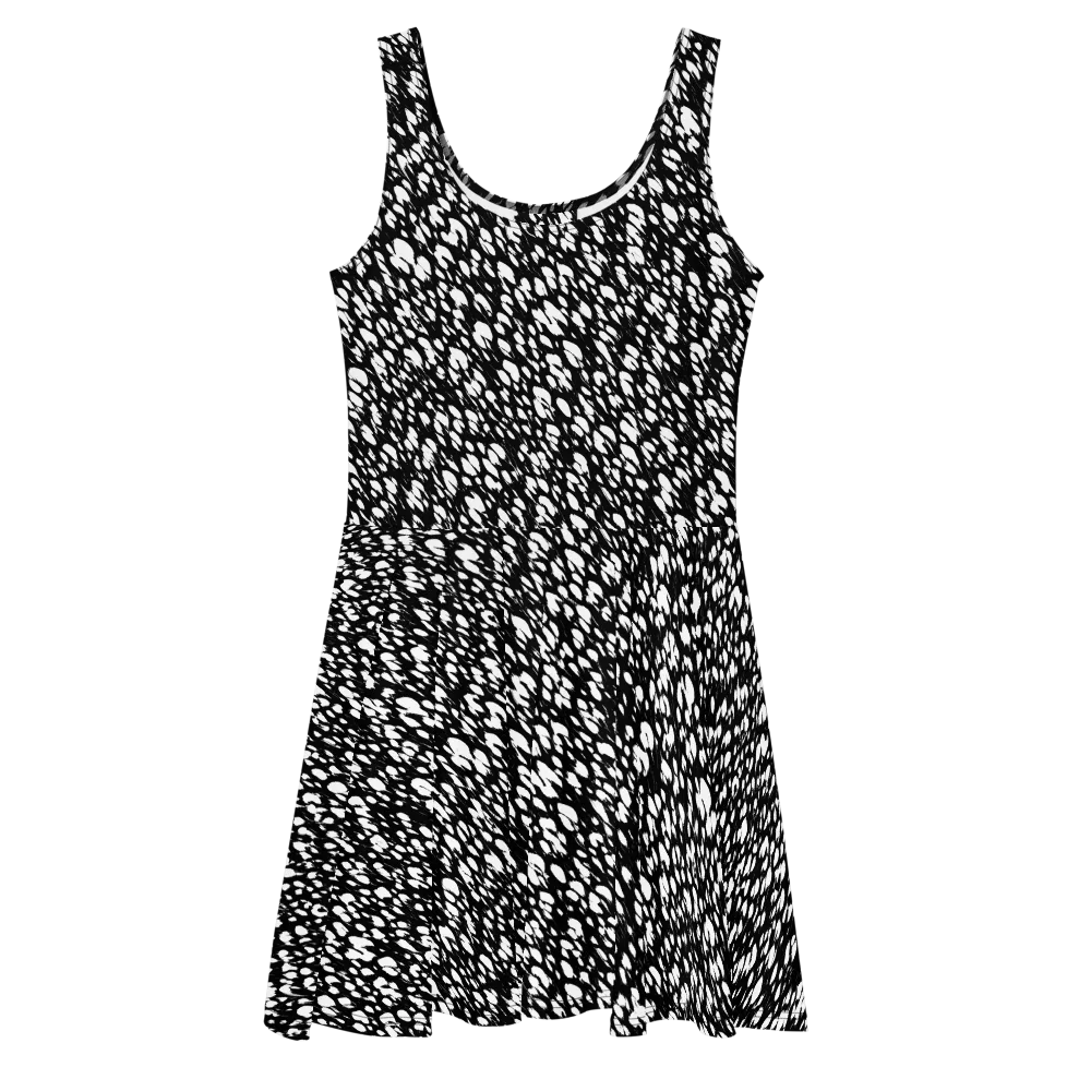 Noir Static on Skater Dress — Front
