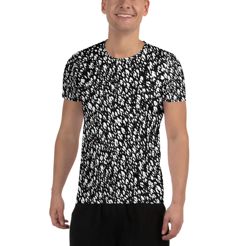Noir Static on Men's Athletic T-Shirt — Front