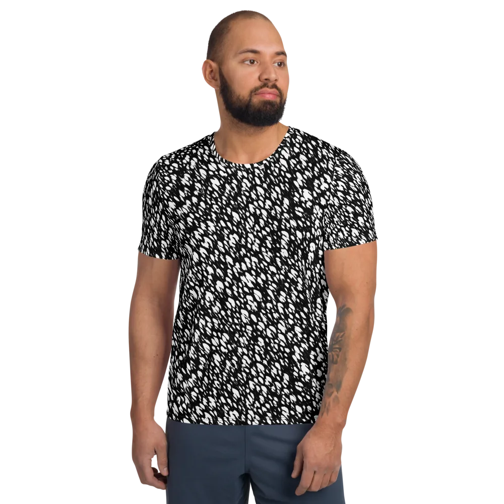 Noir Static on Men's Athletic T-Shirt — Front