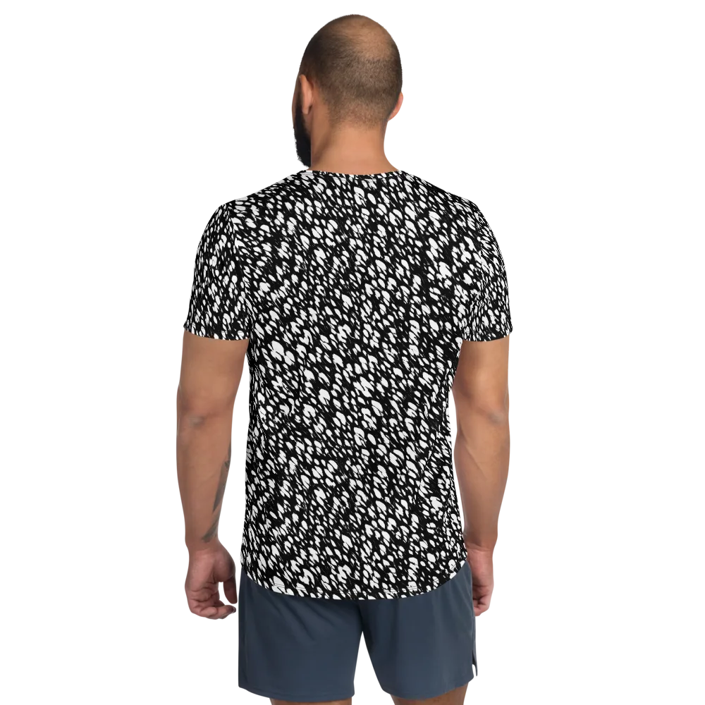 Noir Static on Men's Athletic T-Shirt — Back