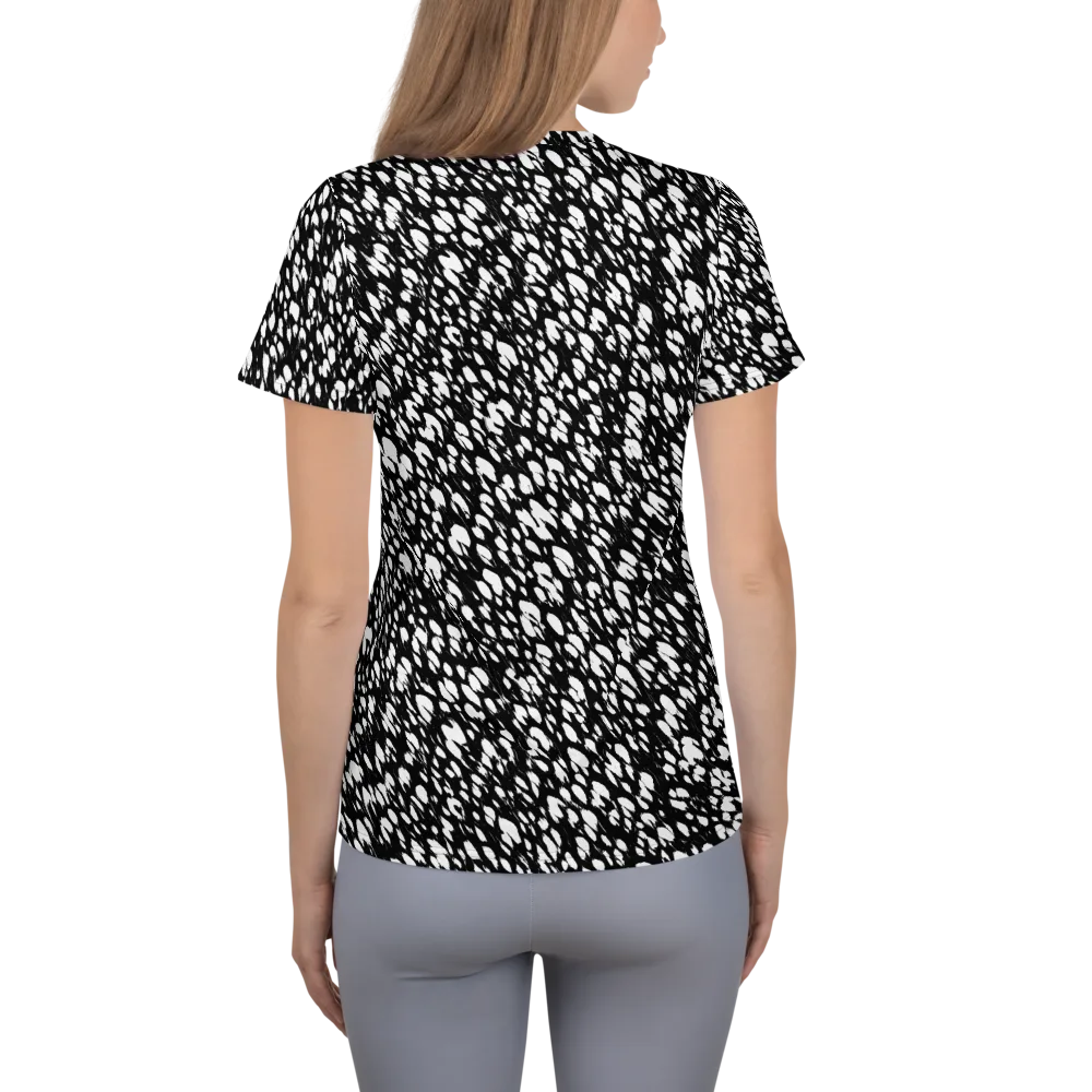 Noir Static on Women's Athletic T-Shirt — Back