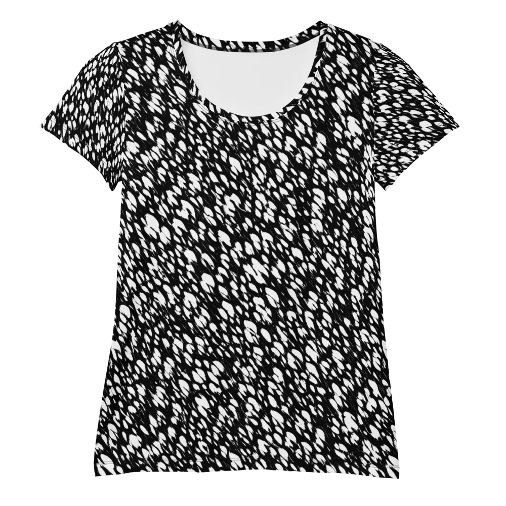 Noir Static on Women's Athletic T-Shirt — Front