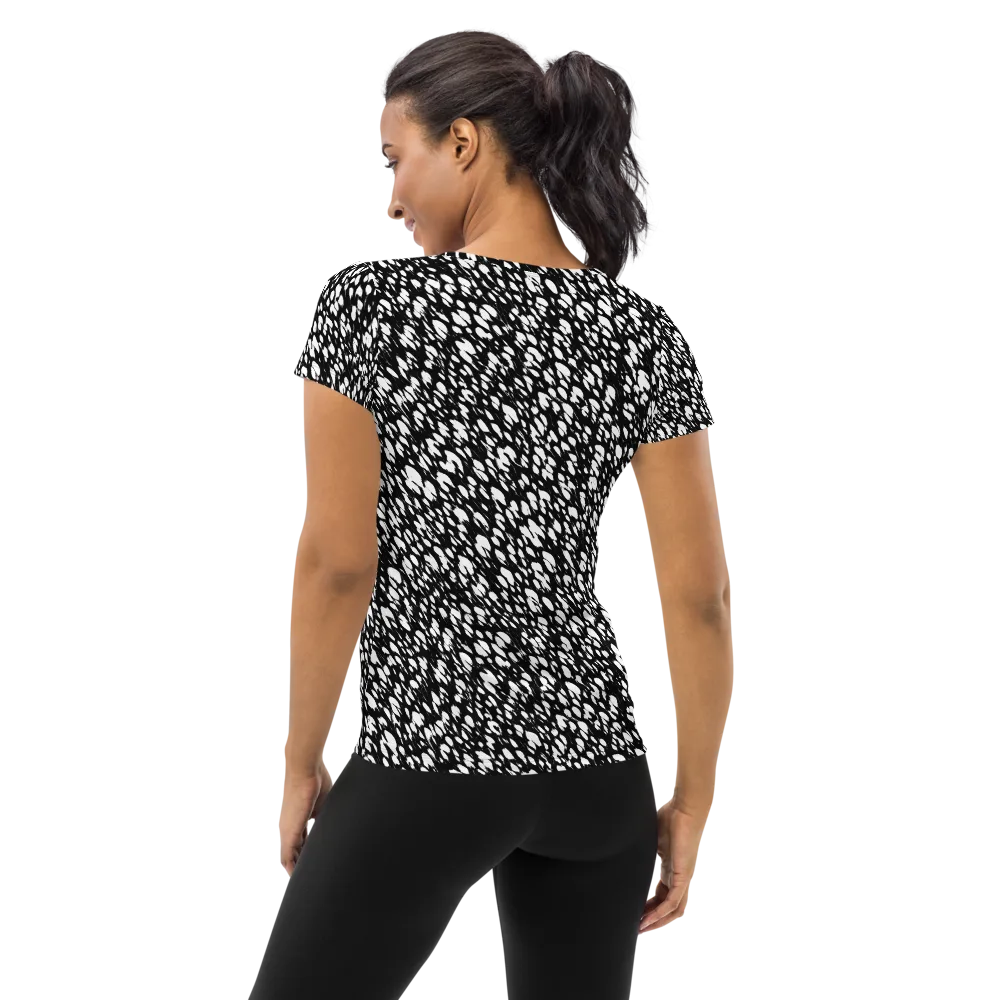 Noir Static on Women's Athletic T-Shirt — Back